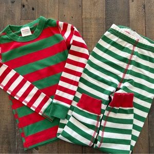 Hanna Andersson | Holiday Christmas Red Green Stripe Long John Pajamas 110 / 5